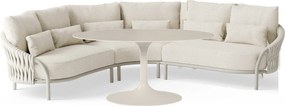 Feroli high dining hoek loungeset 4 delig Camel sand | Misty rope | Beachy bouclé SUNS