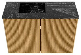 Mondiaz Joya DLux 60cm toiletmeubel oak met wastafel faye links zonder kraangat lava