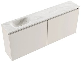 Mondiaz Ture DLux toiletmeubel 120cm linen met wastafel ostra links zonder kraangat