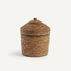 Mand Ø40 x H50 cm bamboe en gevlochten rotan, Brazil