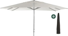 Parasol Shadowline Cuba | Inclusief hoes | Rechthoekig | 400x300cm | Met katrol | Wit | Kees Smit Tuinmeubelen