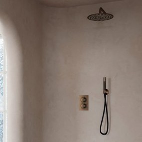 Saniclear Antique Pro inbouw regendouche met 30cm hoofddouche en wandarm verouderd messing