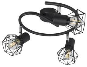 Art deco spot zwart draai- en kantelbaar 3-lichts - Mosh