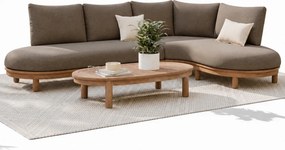 Eleganza organische hoek loungeset 3 delig hardhout