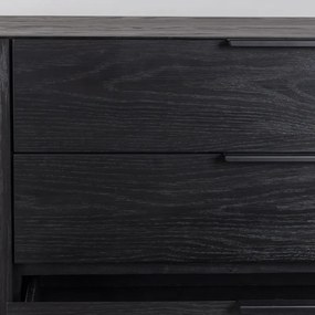 Zuiver Travis Eiken Dressoir Zwart - 180x45x70.5cm.