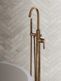 Saniclear Antique Stripes vrijstaande badkraan verouderd messing