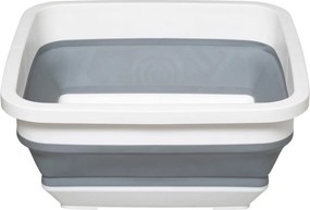 5Five Opvouwbare Afwasteil - 8 Liter - Wit/Grijs - Vierkant