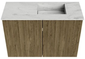 Mondiaz Joya DLux 60cm toiletmeubel dusk met wastafel faye rechts 1 kraangat opalo