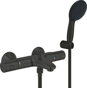 Grohe Quickfix Precision Start thermostatische badkraan met handdouche matte black