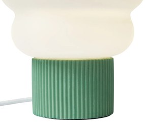 Japandi tafellamp groen met opaal glas 18cm - Kumo