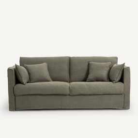 Slaapbank, 3 of 4 zits, in dik stonewashed linnen, Camille