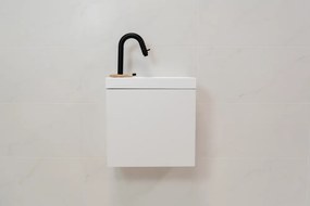 Sanigoods Minimo toiletmeubel 40cm mat wit met witte fontein met kraangat