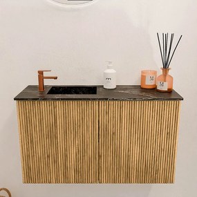 Mondiaz Joya DLux 70cm toiletmeubel oak met wastafel faye links 1 kraangat lava