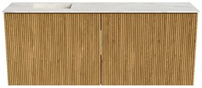 Mondiaz Joya DLux 100cm toiletmeubel oak met wastafel faye links 1 kraangat ostra