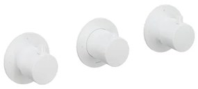 Hotbath Cobber afbouwdeel inbouw douche thermostaat met 2 stopkranen horizontale plaatsing mat wit CB7067EXTWH