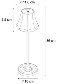 Buitenlamp met dimmer LED Retro tafellamp met dimmer mineraal blauw oplaadbaar IP44 - Granny Retro IP44 Buitenverlichting Lamp
