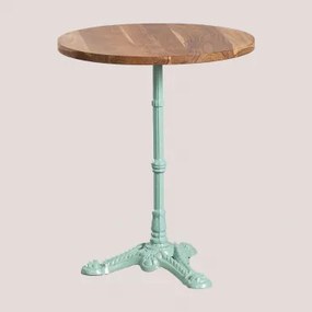 Azteca Ronde Barkruk Van Acaciahout Acaciahout - Paradijseiland Groen & Ø60 Cm - Sklum