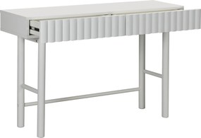 Sidetable Met Grote Ribbels Wit - 120 X 35cm.