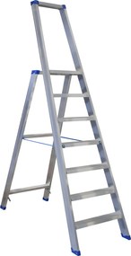 Escalo sparta aluminium - Industriële aluminium trapladder met beugel - 7 treden