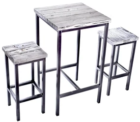 CHYRKA® Bartafel barkruk LS bartafel SAMBOR barmeubel loft vintage bar industrieel design handgemaakt hout metaal