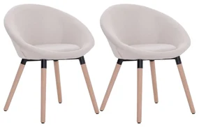vidaXL Eetkamerstoelen 2 st stof crème