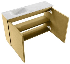 Mondiaz Ture DLux toiletmeubel 80cm oro met wastafel opalo links zonder kraangat