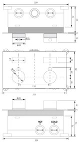 Brauer Gold Edition 2-weg inbouwthermostaat met drukknoppen messing geborsteld PVD