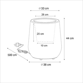 Buiten vloerlamp bloempot wit IP44 - Flowerpot Modern E27 IP44 Buitenverlichting rond