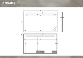 Brauer Quartz rechthoekige spiegel met verlichting 120x70cm