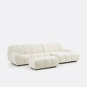 XL poef, dik fluweel, L109 cm, Nuria