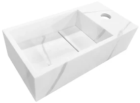 Mueller Venice rechts fontein solid surface 36x18x10cm marmer wit