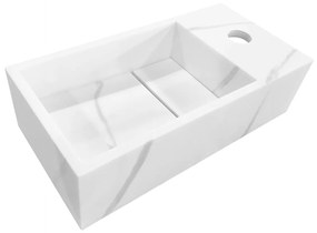 Mueller Venice rechts fontein solid surface 36x18x10cm marmer wit