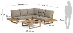 Kave Home Flaviina Loungeset Hoekbank Acaciahout