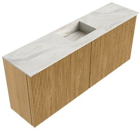 Mondiaz Joya DLux 100cm toiletmeubel oak met wastafel faye midden zonder kraangat ostra