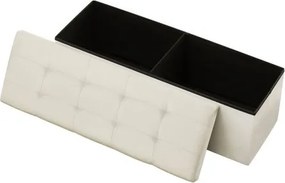 VEVOR opvouwbare poef met opbergruimte (rechthoekig), voetenbank met zijvakken, opvouwbare, gevoerde kruk, belastbaar tot 299,37 kg, 11 x 38 x 38 cm, voor woonkamer, slaapkamer, hal, beige