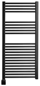 Sanicare elektrische design radiator 45x112cm zwart met Bluetooth en thermostaat links chroom