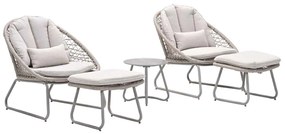 Garden Impressions Roswell loungestoelen - Fons bijzettafel Ø45x41 cm
