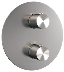 Brauer Brushed Edition thermostatische inbouw regendouche met 3 standen handdouche, gebogen muurarm en hoofddouche 20cm set 81 RVS geborsteld PVD