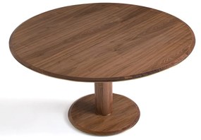 Ronde tafel in notenhout, 6 personen, Bobeno