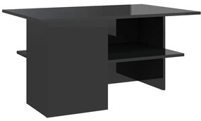 vidaXL Salontafel 90x60x46,5 cm spaanplaat hoogglans zwart