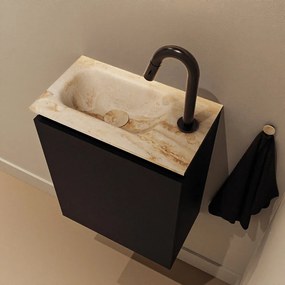 Mondiaz Ture DLux toiletmeubel 40cm urban met wastafel frappe links met kraangat