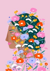 Ilustratie Colourful flower Lady