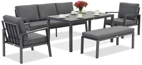 Zakintos Apetito 5 aluminium set met bank antraciet Garden Point