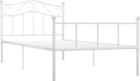 vidaXL Bedframe metaal wit 90x200 cm