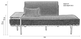 Zuiver Star Pink/Grey Retro Design Daybed - Roze