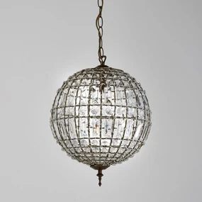 Bolvormige hanglamp met hangertjesØ30 cm, Haru