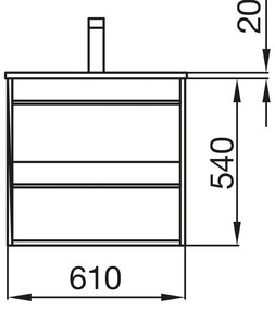 Muebles Resh badkamermeubel 60cm wit mat met zwarte wastafel