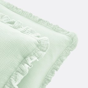 Effen kussensloop in tetra, met volant, Kumla