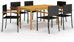 vidaXL 7-delige Tuinset zwart