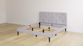 Emma Original Bed - 140x200 cm - Licht grijs - Elegant Hoofdbord